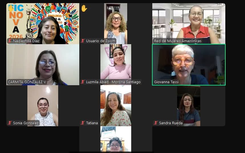 Coordinadoras provinciales y la presidenta de la Red de Mujeres Amazónicas se reunieron para planificar acciones que fortalezcan nuestras capacidades organizativas y promuevan una agenda común frente a la violencia de género en la Región Amazónica.