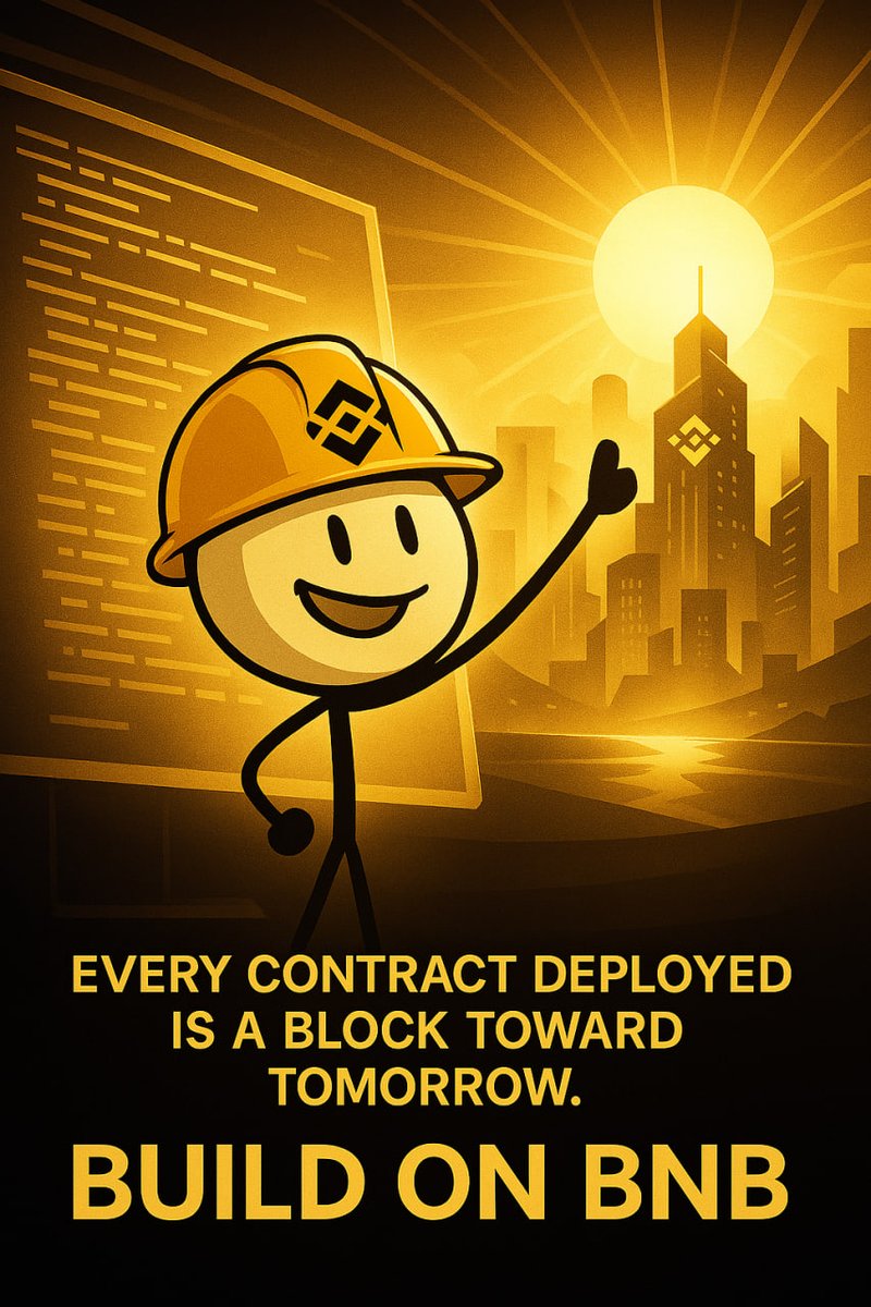 Every contract deployed on <a href="/BNBCHAIN/">BNB Chain</a> is another brick laid by dreamers.
Another step toward the decentralized future 🧱☀️

Our commuinty is proud to build on the chain that just hit New All Time High in daily transaction and New All Time High on the chart with over than $1200$ +