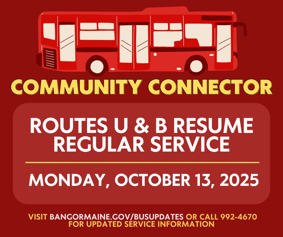 batcc's tweet image. 📢**NOTICE** Route U &amp;amp; B Resume Regular Service Monday, October 13, 2025📢