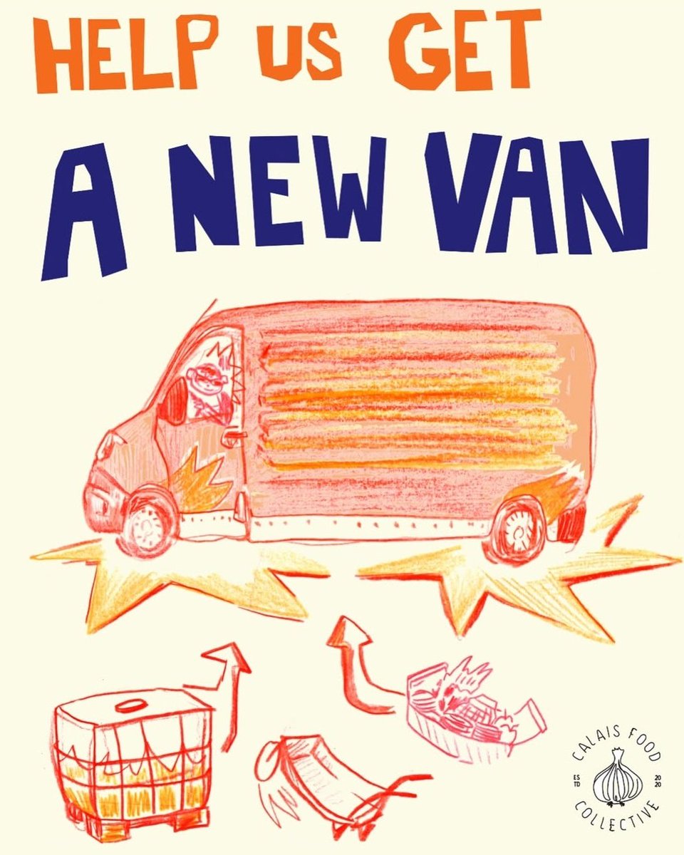 Avec Calais Food Collective on est bien dans la merde et il faut absolument qu’on achète un nouveau van pour continuer a livrer eau et nourriture sur les lieux de vie informels de Calais et ses alentours, hésitez pas a partager/donner 🙏

justgiving.com/campaign/cfc-v…