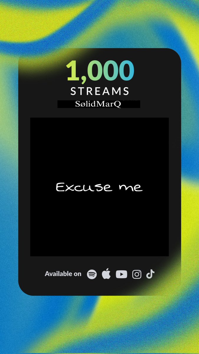 SolidMarQ's tweet photo. JUST HIT A THOUSAND STREAMS IN FIVE DAYS THANKS FOR THE LOVE, Q-PIDS "EXCUSE ME" Available now https://t.co/zSvQruJXAM https://t.co/7tD7eYtx9x