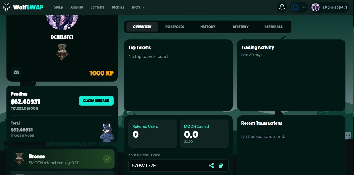 DCHELSFC1's tweet photo. I just received my first week payment from wolfswap 

Yet to register? 

Start here: https://t.co/SI3L6VSp3O

⭐ Connect your wallet and twitter 

⭐ Start posting about @wolfswapdotapp .

Make sure you submit your post link to the amplify section every 12hrs you're allowed to drop a post.

Go Awoooooooo 🐺 

LFG 🚀