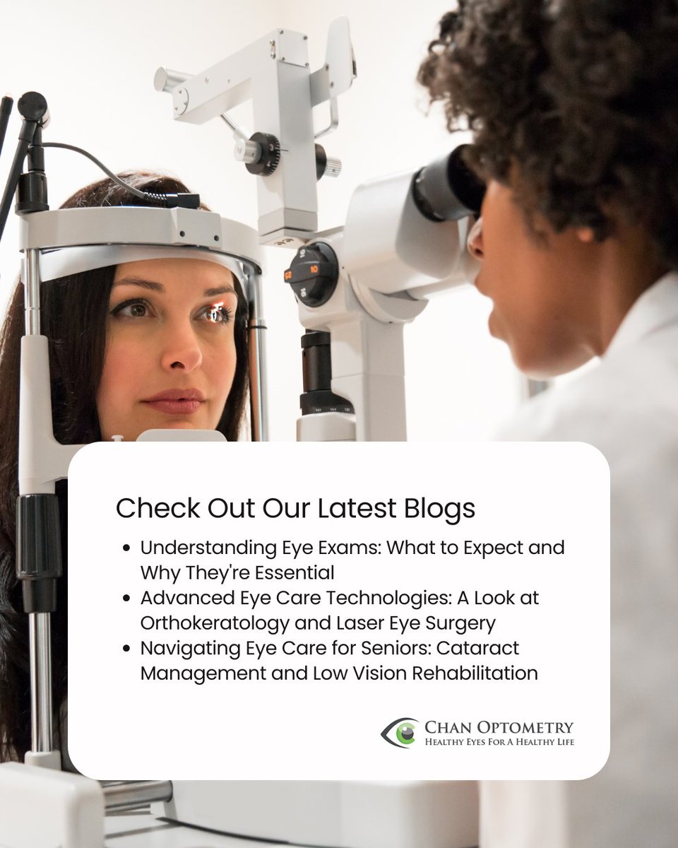 ChanOptometry's tweet image. 👁️ Discover how to keep your eyes healthy and sharp! Visit our website to read the full blog: chanoptometry.com/blogs/blog 
#EyeCare #HealthyVision #OptometryTips #ChanOptometry #VisionHealth #EyeDoctor #EyeWellness #OptometristLife