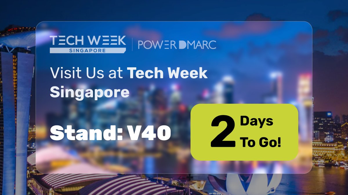 powerdmarc's tweet image. A gentle reminder that Tech Week Singapore is almost here!! 🚀 Visit us at Stand V40 — just 2 days to go! Don’t miss out on the latest in email security and innovation. 🔐✨
#techweek #singapore #emailsecurity #dmarc #powerdmarc
