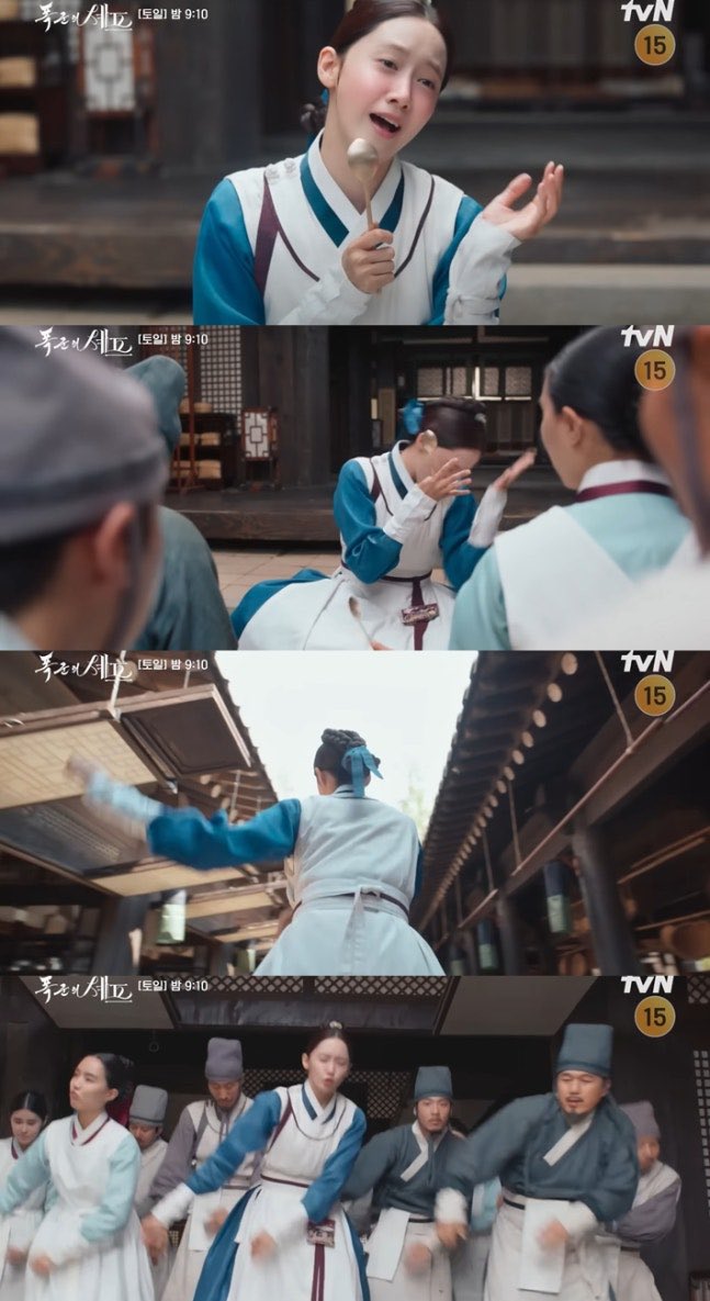 asdfghjklyoonaa's tweet photo. Lee Chaemin's on why Suragan team singing to the tune of Seo Taiji and Boys' 'Come Back Home' was very memorable for him 😆

"I didn't actually see that 'Come Back Home' scene live during the main filming. I had a day when I had to do post-production dubbing with Yoona sunbaenim so I only saw it for the first time after filming was over. That day, while sunbaenim was recording the dubbing, she even acted out some of the movements for real"

He continued "I was standing next to her, holding back my laughter and saying, 'You're amazing'. It's a scene I really love. It's one of my favorite of Jiyoung's scenes. From Lee Heon's perspective, isn't it a scene where Jiyoung looks incredibly cute, charming, and lovable? I think that was captured really well and personally even watching it as a viewer, I was very happy"

Can yall please include this in the behind-the-scenes for the #BonAppetitYourMajesty blu-ray please??? I wanna see this cutie Yoona 🥹