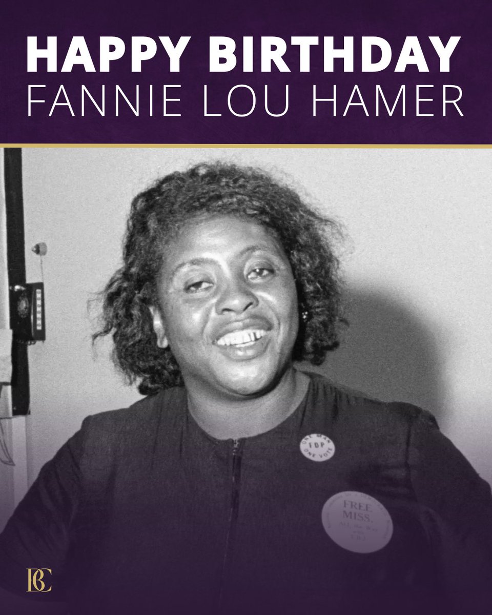Today we celebrate the birthday of civil rights icon Fannie Lou Hamer, who boldly declared she was “sick and tired of being sick and tired.” ✊🏿 Her fearless fight for voting rights and equality still inspires us to speak truth to power. Rest in Power, Fannie Lou.