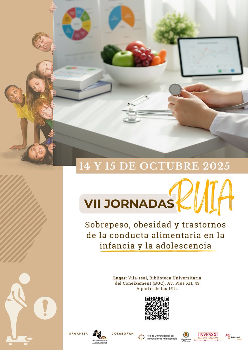 ✍️𝐕𝐈𝐈 𝐉𝐎𝐑𝐍𝐀𝐃𝐀𝐒 𝐑𝐔𝐈𝐀 
𝗦𝗼𝗯𝗿𝗲𝗽𝗲𝘀𝗼, 𝗼𝗯𝗲𝘀𝗶𝗱𝗮𝗱 𝘆 𝘁𝗿𝗮𝘀𝘁𝗼𝗿𝗻𝗼𝘀 𝗱𝗲 𝗹𝗮 𝗰𝗼𝗻𝗱𝘂𝗰𝘁𝗮 𝗮𝗹𝗶𝗺𝗲𝗻𝘁𝗮𝗿𝗶𝗮 𝗲𝗻 𝗹𝗮 𝗶𝗻𝗳𝗮𝗻𝗰𝗶𝗮 𝘆 𝗹𝗮 𝗮𝗱𝗼𝗹𝗲𝘀𝗰𝗲𝗻𝗰𝗶𝗮 
Para más información o inscripciones visita: 👇…daruia.catedrainfanciaadolescencia.es