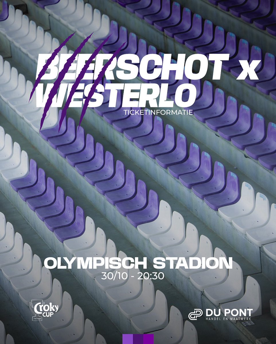 ⏭️ 𝙒𝙚𝙨𝙩𝙚𝙧𝙡𝙤 🏆👀

Westerlo is onze volgende tegenstander in de beker. 

Alle ticketinformatie vind je via deze link.
🔗 beerschot.be/nl/nieuws.php?… 

#WeAre13 #CrokyCup