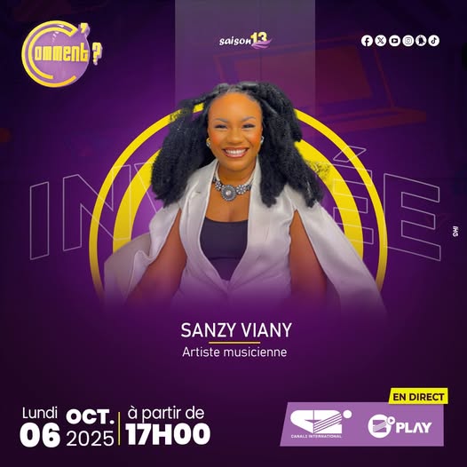 canal2inter's tweet image. 📷📷 Invitée spéciale de ce lundi dans “C’Comment ?” – Saison 13
Elle fait vibrer les cœurs par sa voix et son authenticité 📷
Ce lundi 06 octobre, SANZY VIANY, artiste musicienne, prend place sur le plateau de C’Comment ? pour un échange vrai, inspiré et sans détour 
#CComment
