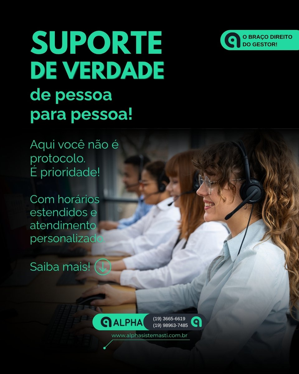 alphasistemasti's tweet image. Suporte que não deixa você na mão.

✔ Atendimento humanizado
✔ Horários estendidos 
✔ Soluções rápidas 
✔ Equipe especializada 

Precisa de um suporte que entende a sua realidade?
Fale com a @alphasistemasti o braço direito do gestor.
(19) 3665-6619

#helpdesktool