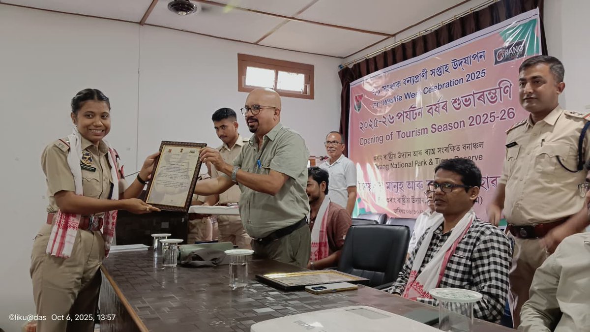 Orang NP&amp;TR has re-opened for the 2025–26 tourist season today, 06.10.2025 by the PCCF (Wildlife) &amp; CWLW, Assam, in the presence of other distinguished dignitaries. Come explore the beauty of OrangNP.
<a href="/CMOfficeAssam/">Chief Minister Assam</a> <a href="/cmpatowary/">Chandra Mohan Patowary</a> <a href="/ntca_india/">National Tiger Conservation Authority</a>  <a href="/assamforest/">Assam Forest Department</a> <a href="/mkyadava/">mkyadava</a> <a href="/pradiptabaruah/">pradipta baruah</a>