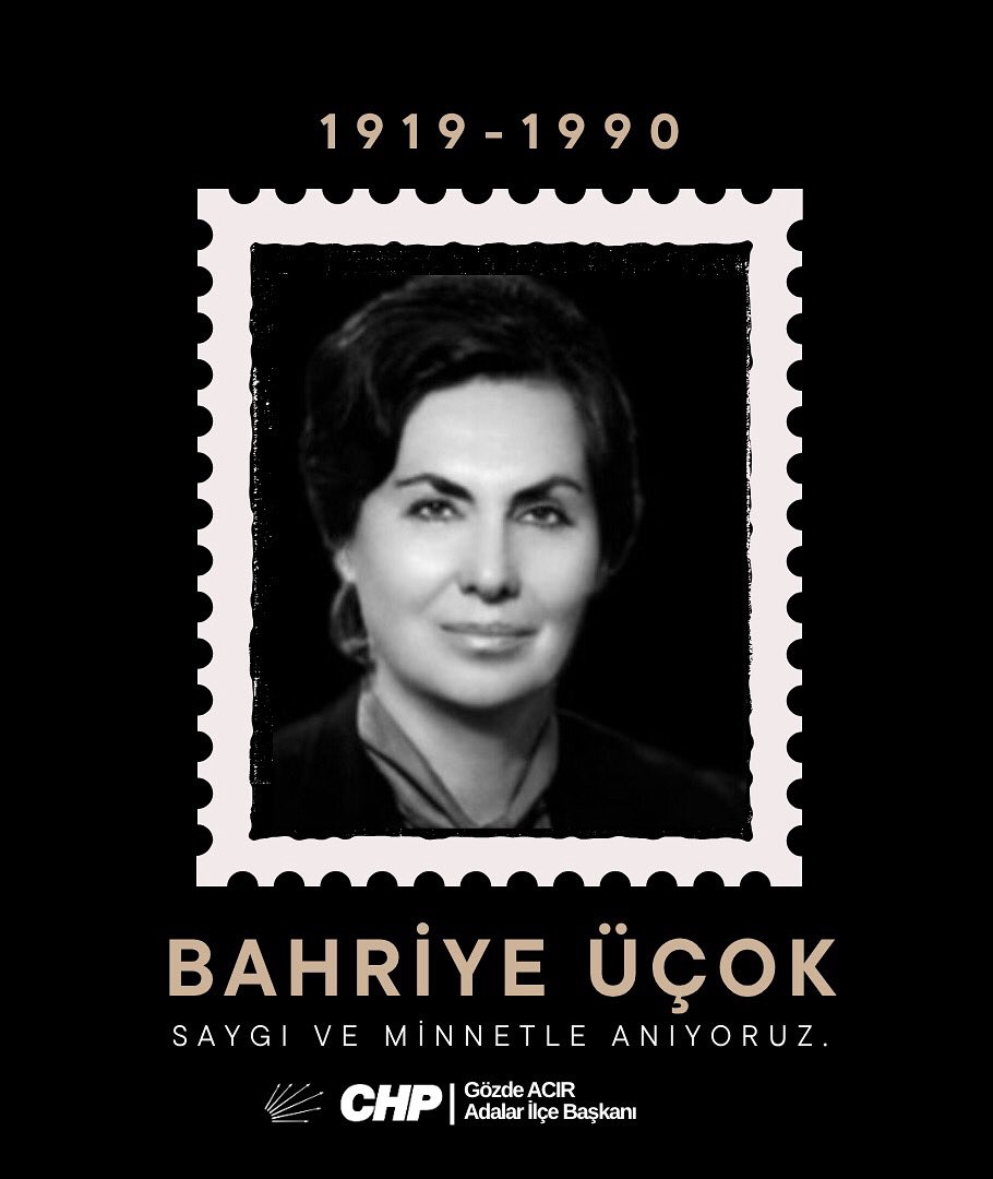Atatürkçü Düşünce Derneği kurucularından, laik Cumhuriyetin ve Atatürk devrimlerinin yılmaz savunucusu Bahriye Üçok’u katledilişinin 35. yılında saygı ve özlemle anıyoruz.