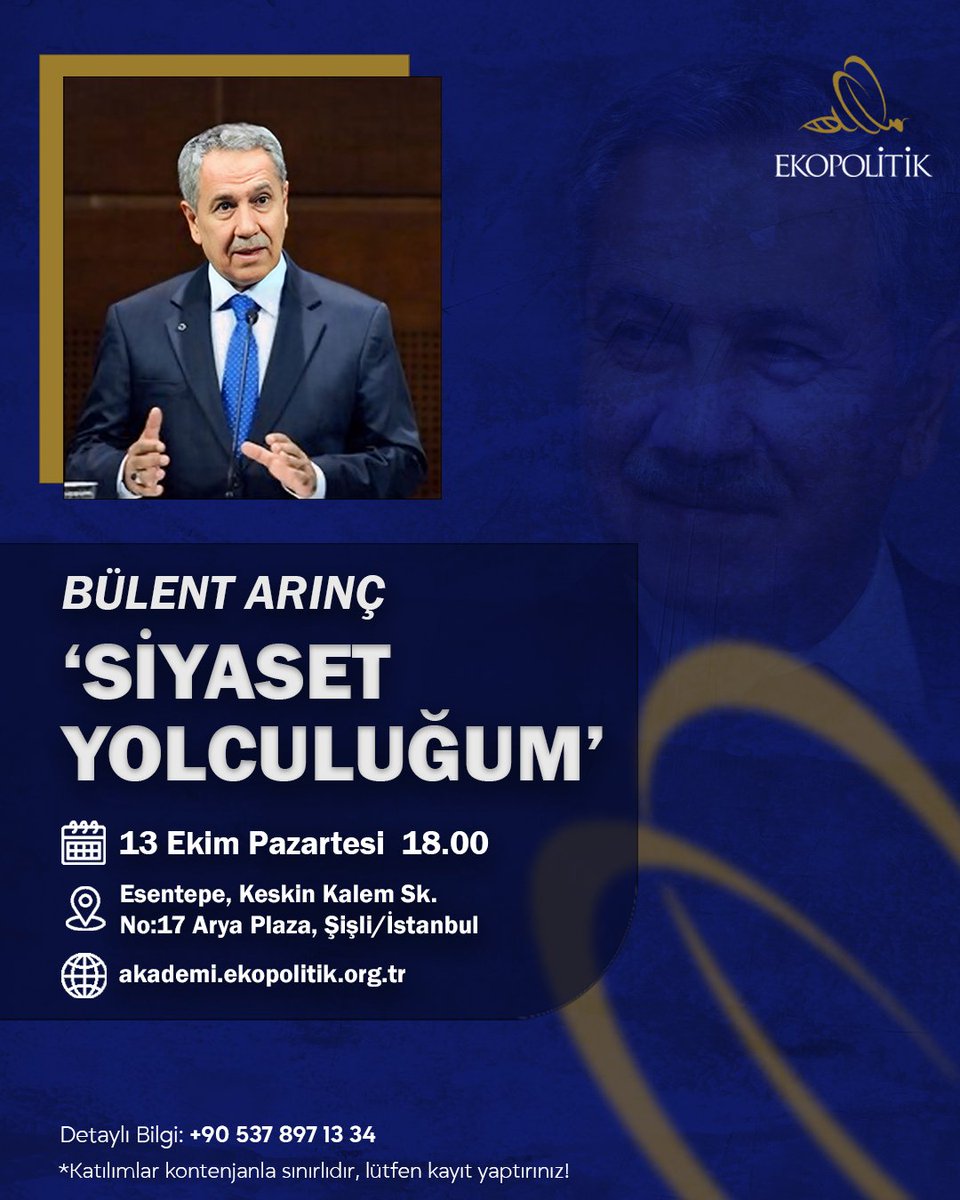 Türkiye'nin yakın dönemini bizzat kendi tanıklarından dinlemeye hazır mısın?

Eski TBMM Başkanı ve Başbakan Yardımcısı Bülent Arınç (<a href="/bulent_arinc/">Bülent Arınç</a>), uzun siyasi hayatının deneyimlerini paylaşmak üzere Ekopolitik Akademi’de katılımcılarla buluşuyor. 

Kayıt için: