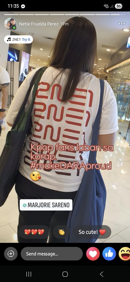 MeanMarjorie's tweet photo. @sandaraslst @krungy21 I didn’t wear my 2NE1 tshirt to the rally just for the politicians to use her to start the chant. 😆 https://t.co/FSDYlyIyOj