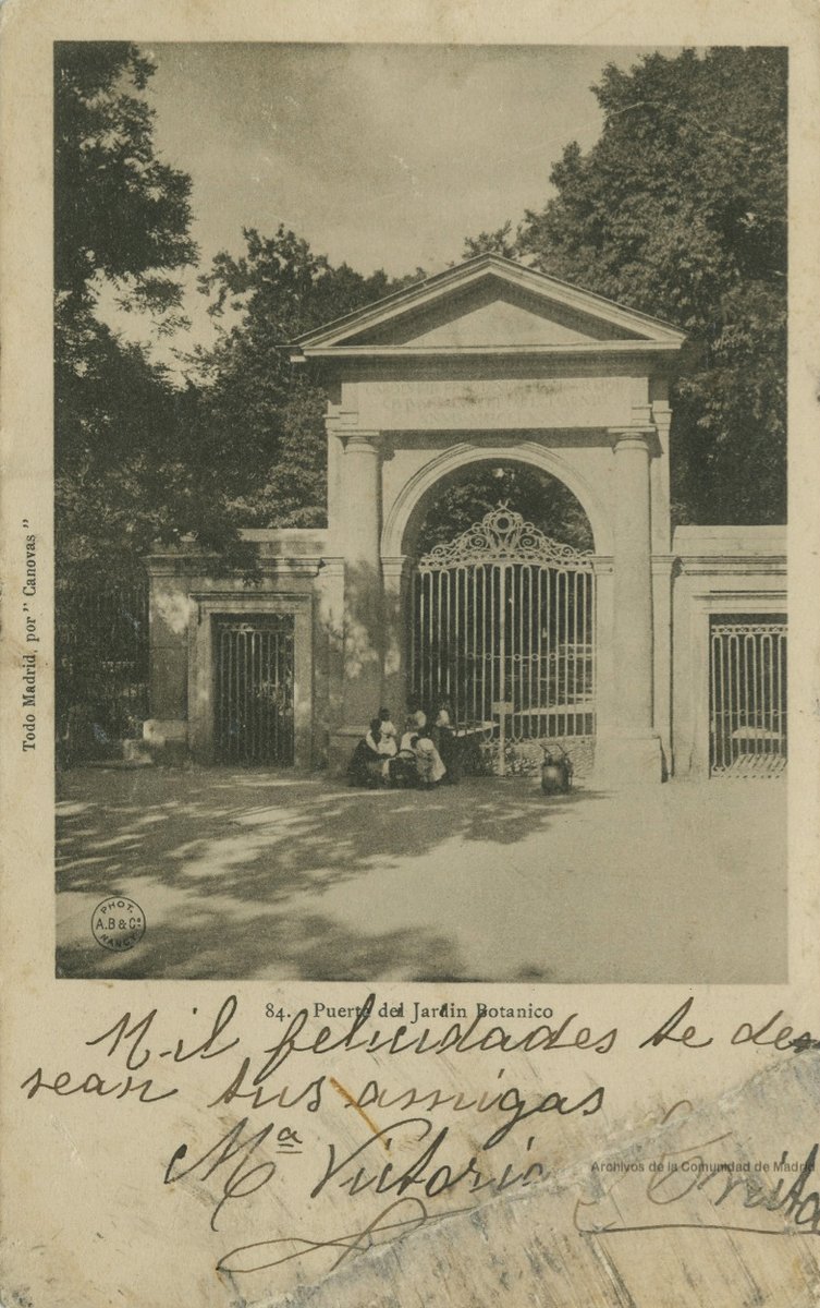 📷 Madrid. Puerta del Jardín Botánico, 1905. Colección “Postales de Madrid”, ARCM.