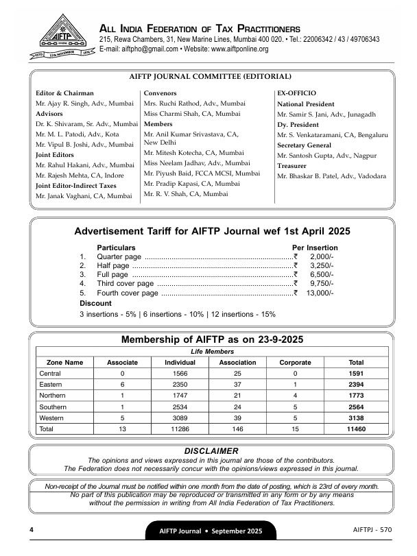 AIFTPINDIA's tweet photo. To subscribe AIFTP Journal on Direct, Indirect and Allied Laws, kindly click the below link:-

https://t.co/hRtGWgMCOe https://t.co/yyjycxQkGp