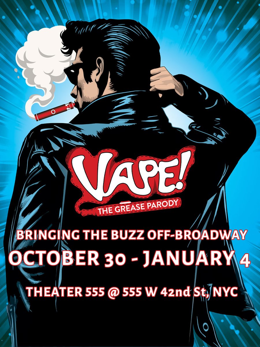 NYC, are you ready to puff, laugh, and repeat? 😂 Vape! The Grease Parody is bringing the buzz Off-Broadway this November—be the first to get tickets today at VapeTheMusical.com!