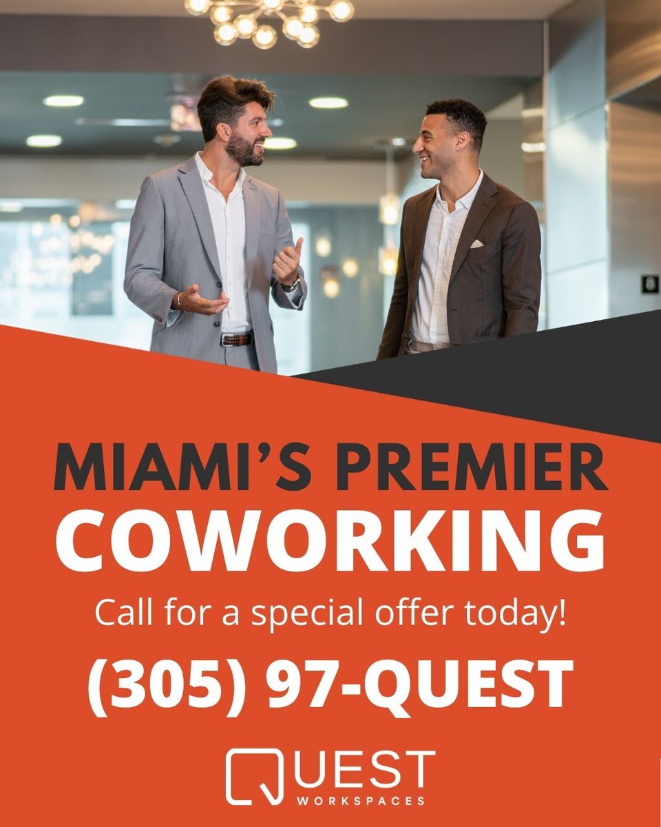 Questworkspaces's tweet image. Friends don’t let friends work alone.
Join Miami’s Premier Coworking space - where productivity meets community.
hubs.li/Q03MgV9V0
#QuestWorkspaces #MiamiBusiness #CoworkingLife #WorkTogether