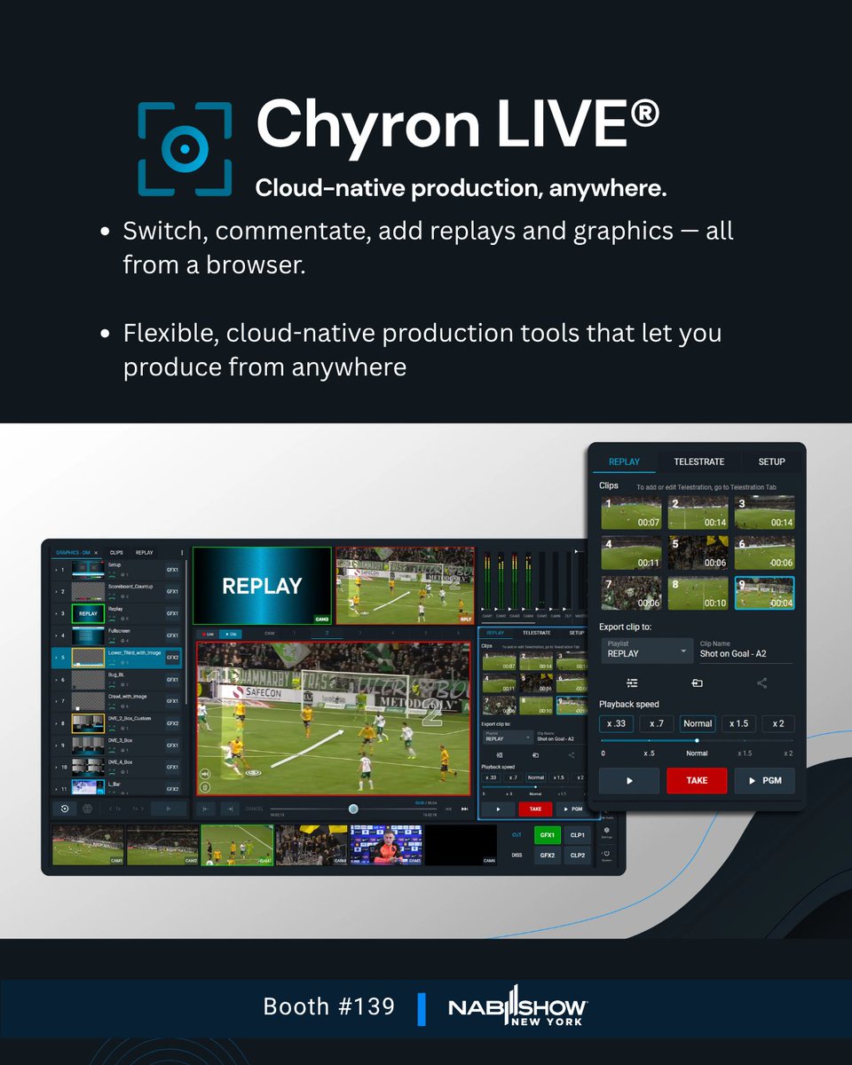⏰ The countdown is on ⏰ #NABShowNY!
📍 October 21–23 | Booth #139

Our team will be on-site to demo these solutions and talk about how they fit into your workflows. 📲 Book your meeting today: hubs.la/Q03LKZTL0

#SinceDayOne #NABShowNY #LiveProduction #BroadcastGraphics