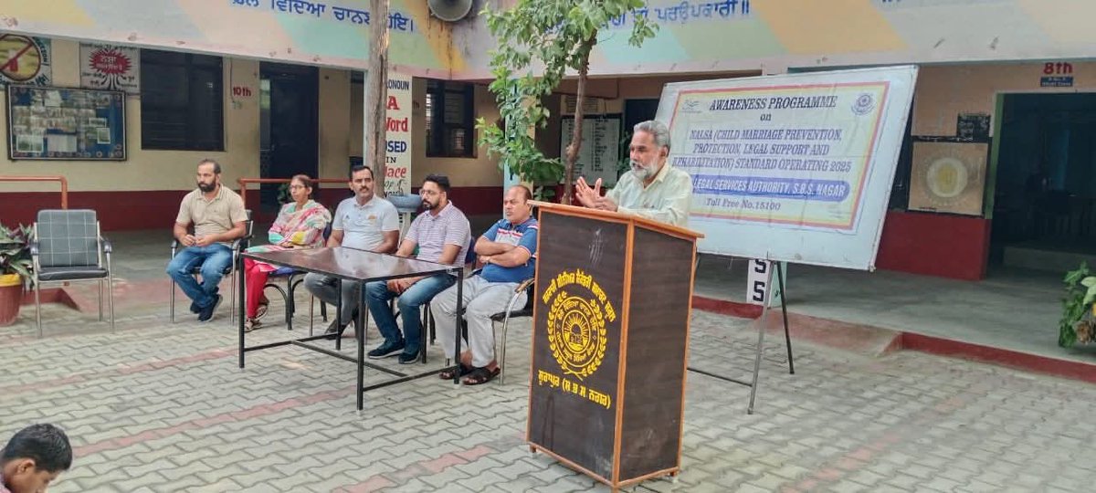 DlsaSbs's tweet photo. Today, dated 01.10.2025  , DLSA SBS https://t.co/UTp3ZwgSMM Surapur.  PLVs of DLSA SBS Nagar, made aware all the students about the NALSA  Child  Marriage  Prevention Protection Legal support Rehabilitation Standard Operating 2025 and NALSA/PULSA  Schemes. https://t.co/lnTrSNkXqW