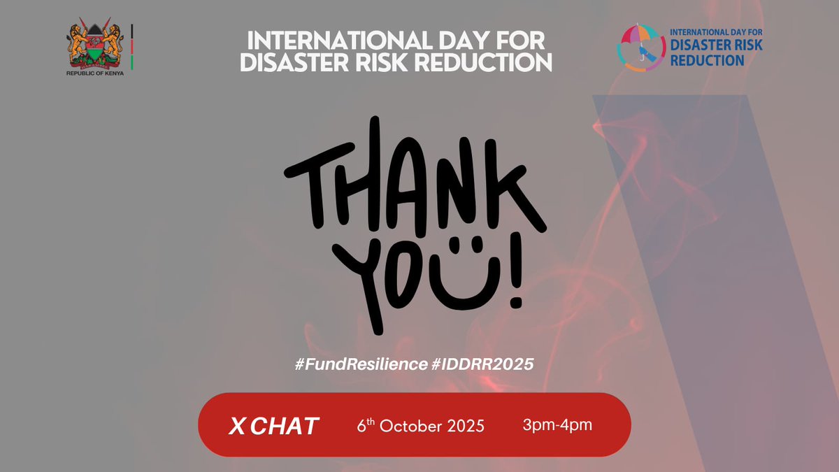 Huge thanks to our amazing panelists <a href="/siamantasharon/">Siamanta</a>  @muriukiJ60 <a href="/m_m_almas/">Mohamed Almas</a>
@samuelnyansiri <a href="/rogers_ngoo/">Rogers Ngoo </a> @AcheingBright
<a href="/hinduhussein007/">Hindu Hussein</a>  @winfreyDolly1 and everyone who joined the convo on Youth Participation in Resilient Communities.

Let’s keep the momentum! #IDDRR2025