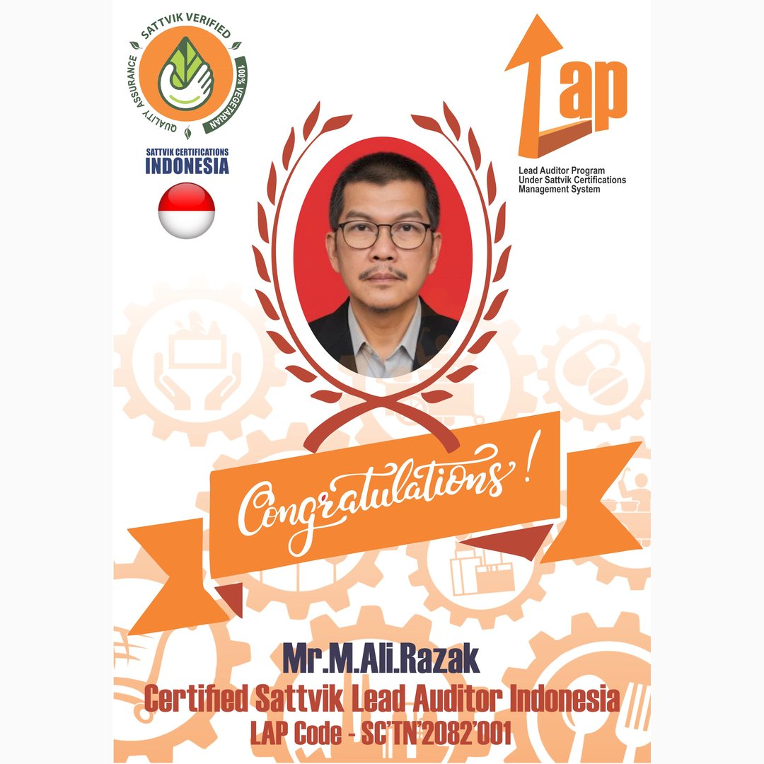 Sattvikcert's tweet photo. ✅Sattvik Lead Auditor Program (LAP) – Indonesia Batch 🎓🌿
We extend our congratulations to M. M. Ali Razak and all the new auditors.
#SattvikGlobal #SattvikCertifications #indonesia #qualityassurance #FoodSafety #LAPauditor #auditortraining #sattvikhaitoshuddhhai https://t.co/PNMUG12NXv