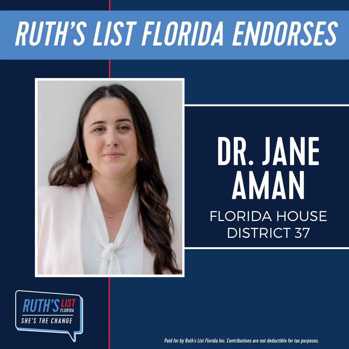 RuthsListFL's tweet photo. 🚨‼️ENDORSEMENT ALERT: Please join us in congratulating these 6 incredible pro-choice women leaders running for office across Florida!
⭐ @janeforflorida
⭐ @yvettedrucker
⭐ Emily Gregory
⭐ Judy Mollica
⭐ @rosengonzalez
⭐ Naya Young https://t.co/GonG1zcx7y