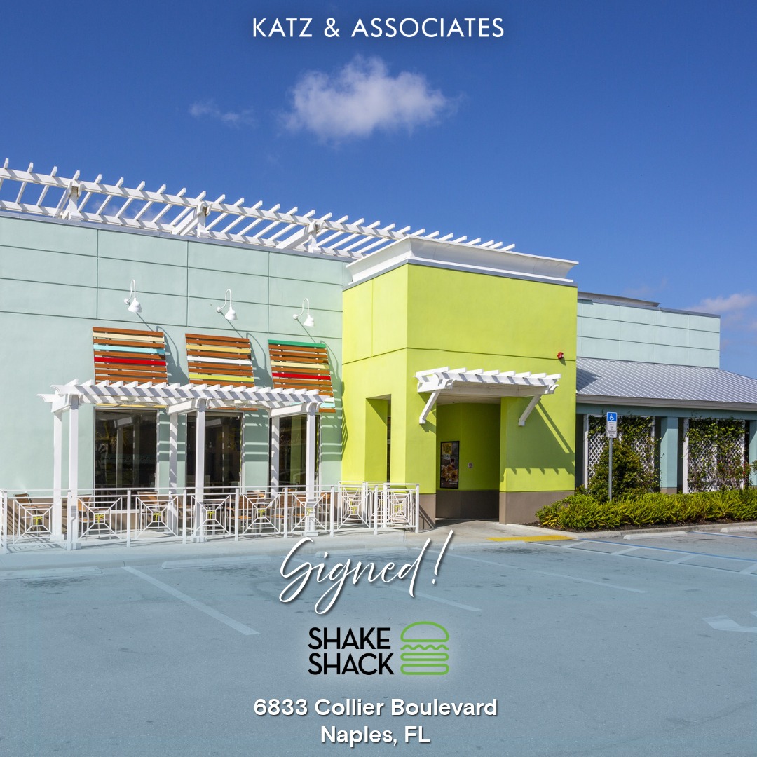 Shake Shack is coming to 6833 Collier Blvd in Naples, FL. Congrats to Katz’s David Eggnatz &amp; <a href="/FLRetailPro/">Daniel Solomon (FloridaRetailPro)</a> , CCIM, who repped The W Companies &amp; Predesco Property Investments, &amp; to Andrew Fox &amp; Alex Bisbee with Insite Commercial Real Estate, who repped the tenant.