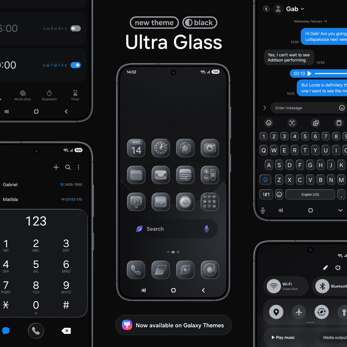 The black edition of the Ultra Glass theme is now available for download on Galaxy Themes 🫧

Download it here ➡️ apps.samsung.com/theme/ProductD…

Don't forget to rate &amp; comment on Galaxy Themes and follow me on social media ✨ linktr.ee/flthemes