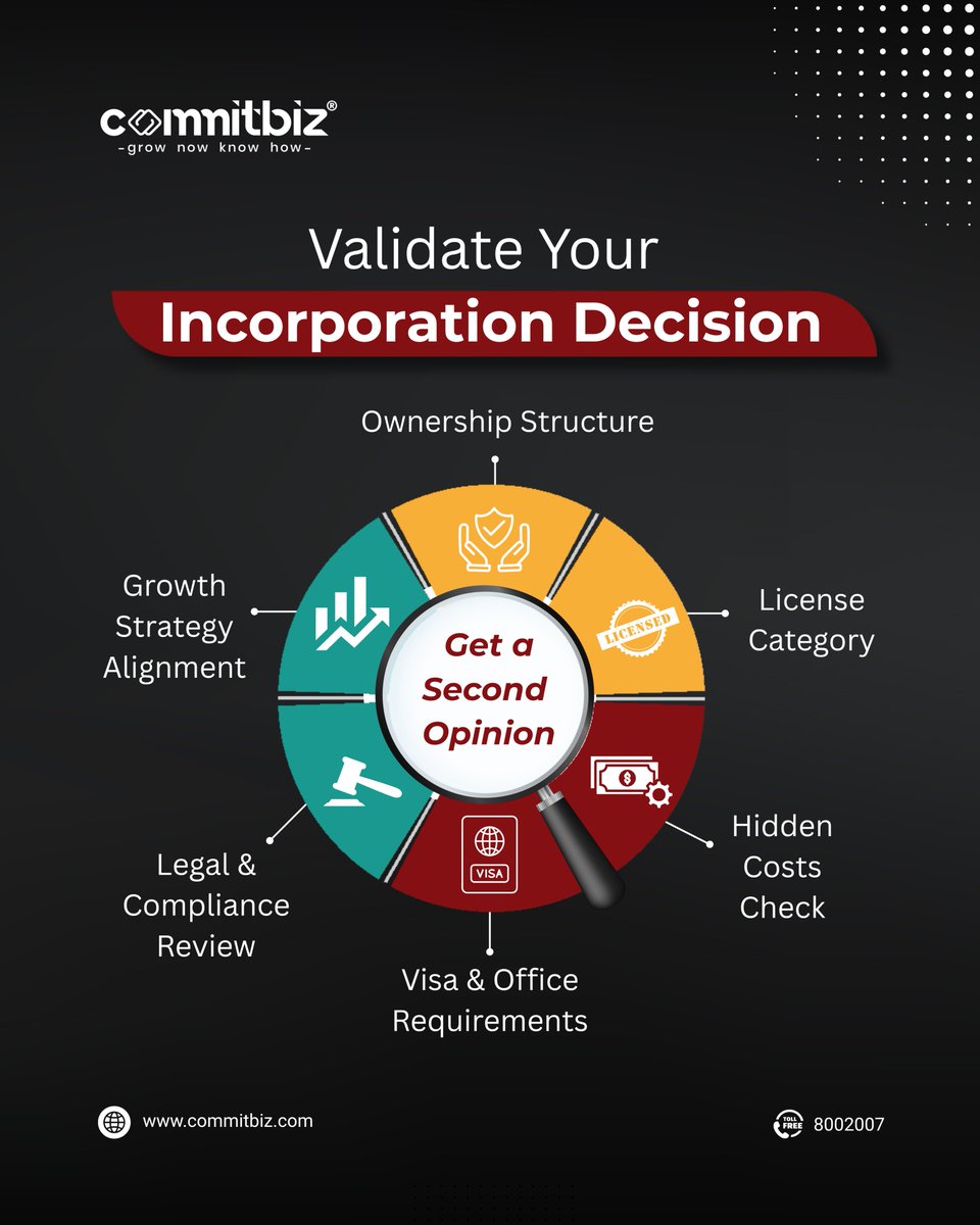 Commitbiz's tweet image. Thinking of starting your UAE company?

Before you take a decision — get a Second Opinion from Commitbiz.

Validate your ownership, license, and costs with expert guidance.

api.whatsapp.com/send?phone=971…

#Commitbiz #SecondOpinion #BusinessSetupDubai #UAEIncorporation #DubaiBusiness