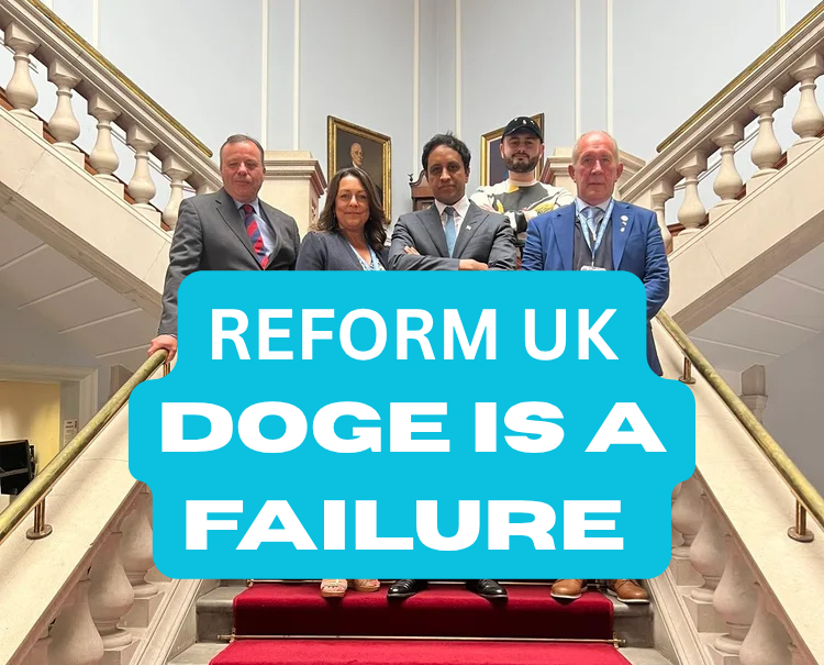 Reform UK DOGE was a gimmick.

It’s been announced as a failure in Kent. Reform UK council tax rises will follow.