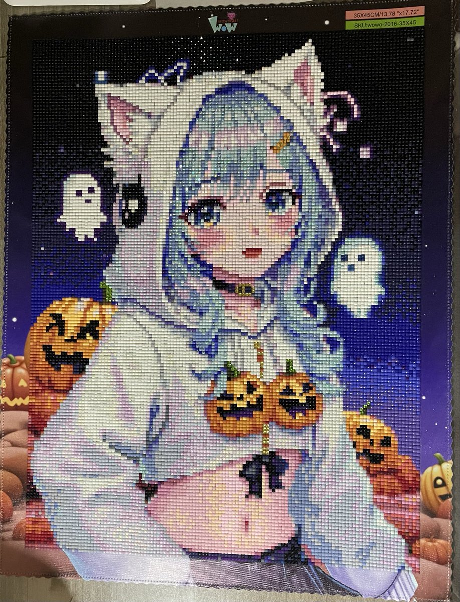 Coco_An2's tweet image. #ここのダイヤモンドアートコレクション
⑭ 2025.10.6 完成

Title  ハロウィンかわいい女の子
Artist  WOWO diamond art
Shop TEMU
Size 35×45
Type スクエア
Color 46 (AB3.LZ2.ZC3)

#ダイヤモンドアート
#ダイヤモンドアート好きな人と繋がりたい