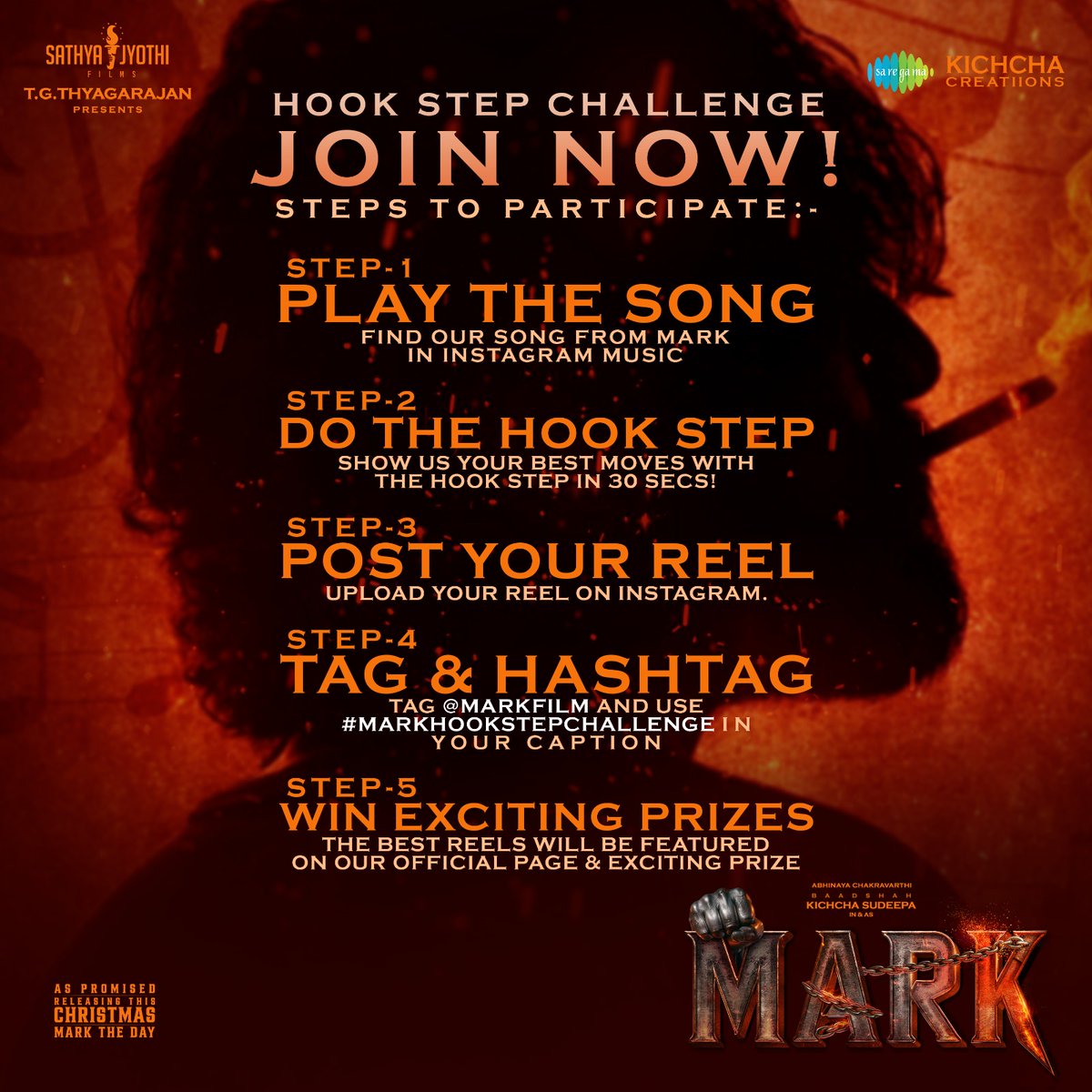 BaadshahDHF's tweet photo. Your turn to dance, nail the Mark Hook-Step challenge! ✨
#HookStepChallenge #markthefilm #KicchaSudeep 👑

@KicchaSudeep @Kichchacreatiin @SathyaJyothi @VKartikeyaa @AJANEESHB @iampriya06 @shekarchandra71 @ganeshbaabu21
@shivakumarart @kevinkumarrrr @TSrirammt @Saregamasouth https://t.co/pSezKn5ArJ