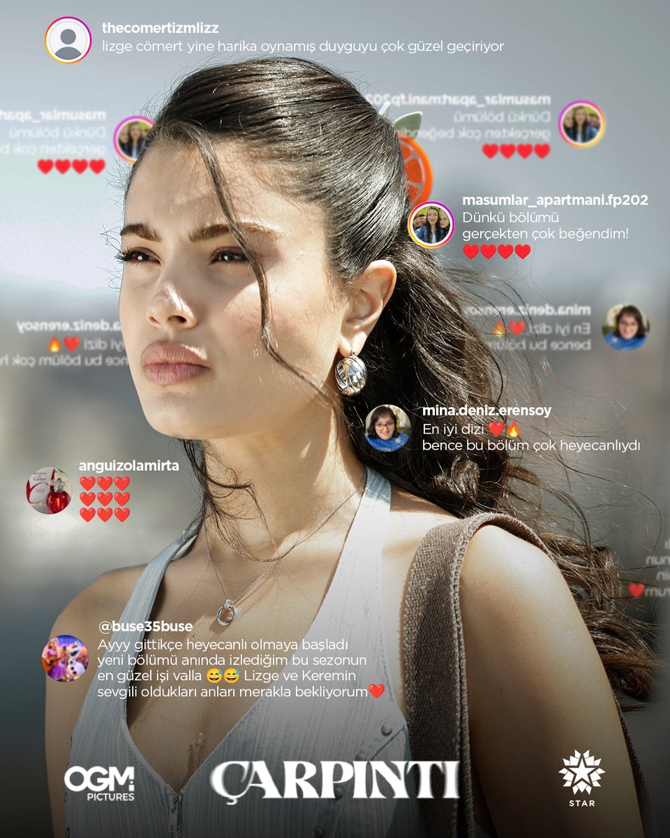 Tüm güzel yorumlarınız için kocaman teşekkürler…❤️ #Çarpıntı Pazar 20.00’de <a href="/startv/">STAR TV</a>’de! <a href="/OGMPictures/">OGM Pictures</a>