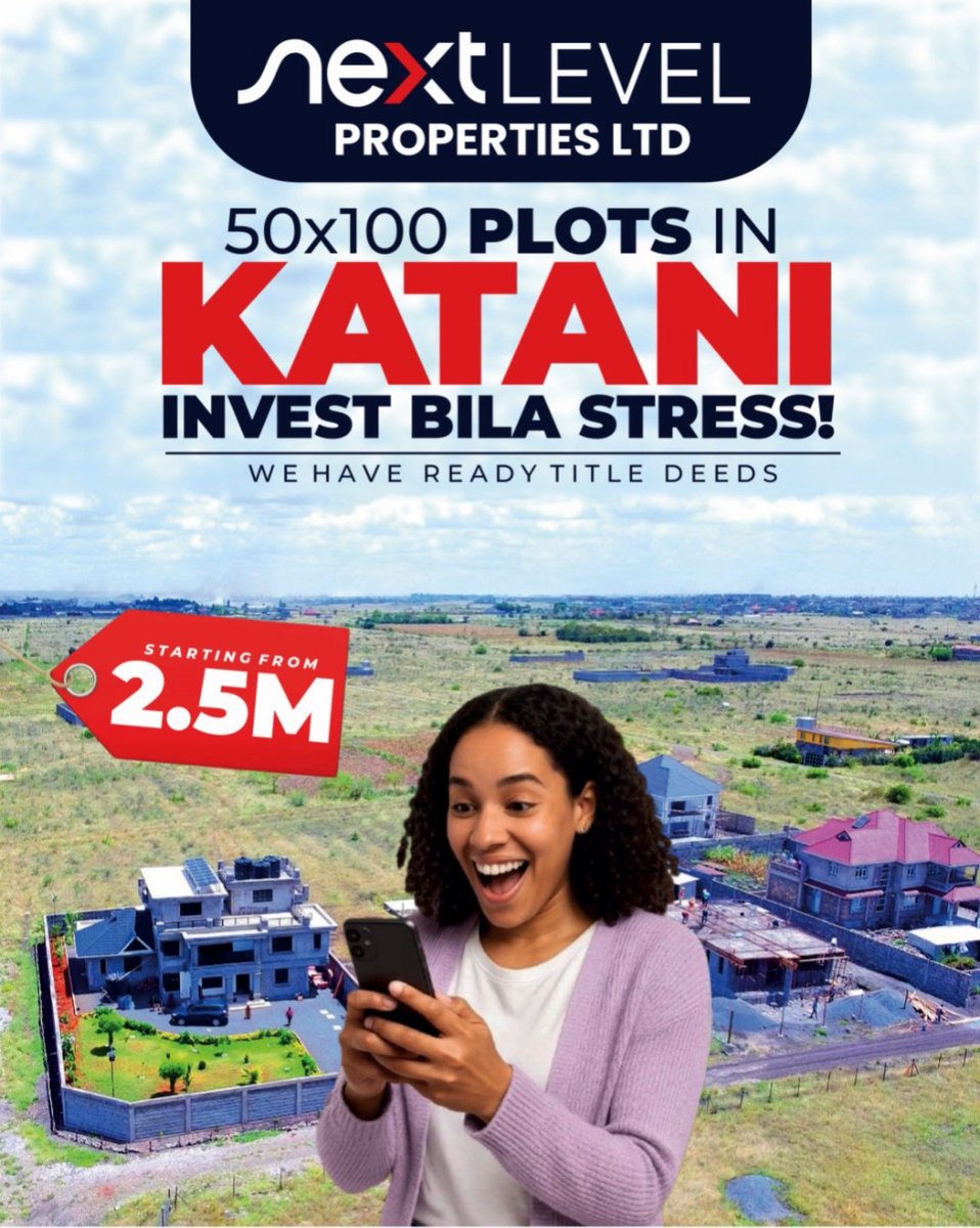 NLPKenya2025's tweet photo. 🌿 Welcome to Katani Ridge — Where Luxury Meets Serenity 🌿

🏡 50x100 Prime Residential Plots crafted for elegant living.
💰 KSh 2.3M (Cash) | 💳 KSh 2.5M (6-Month Plan)

✨ Prestigious Location | 🧾 Flexible Payment Options | 🏗️ Trusted Developer

🎉 Phase 1 Sold Out — Secure Your Spot in Phase 2 Today!

📞 Schedule Your Private Site Visit: 0769 222 555
🌐 https://t.co/h4GuiBnGj9