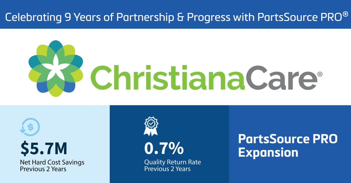 We’re delighted to continue our PartsSource PRO® partnership with ChristianaCare, one of the country’s most dynamic health systems. Together, we help advance their mission of serving neighbors as expert, caring partners in health. bit.ly/3VbABFZ