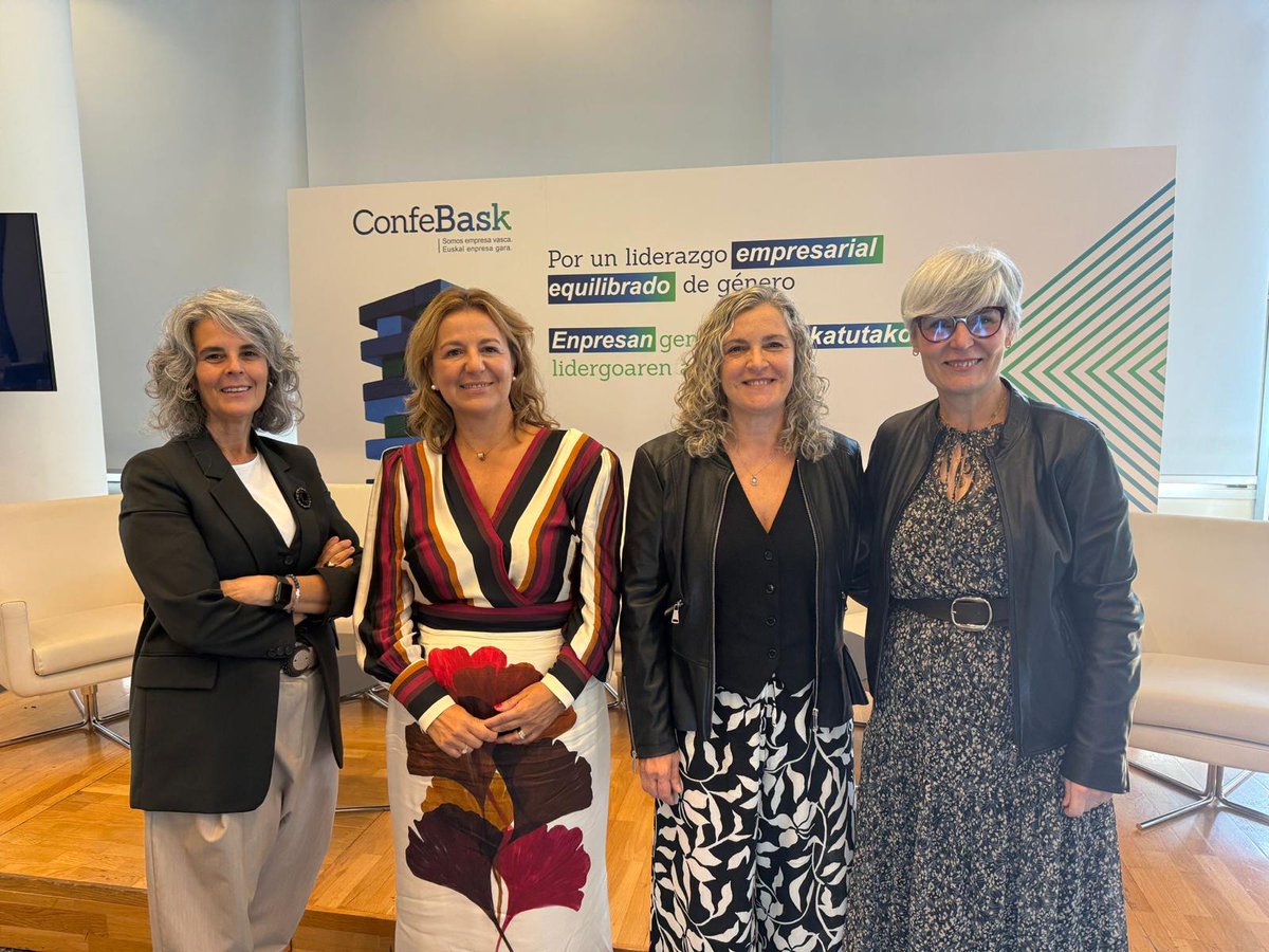 Es fundamental que la igualdad esté presente en los debates del mundo de la empresa. @mirenelgarresta ha participado en el encuentro organizado por <a href="/Confebask/">Confebask</a> "Por un liderazgo empresarial equilibrado de género", con la colaboración de las tres organizaciones territoriales.