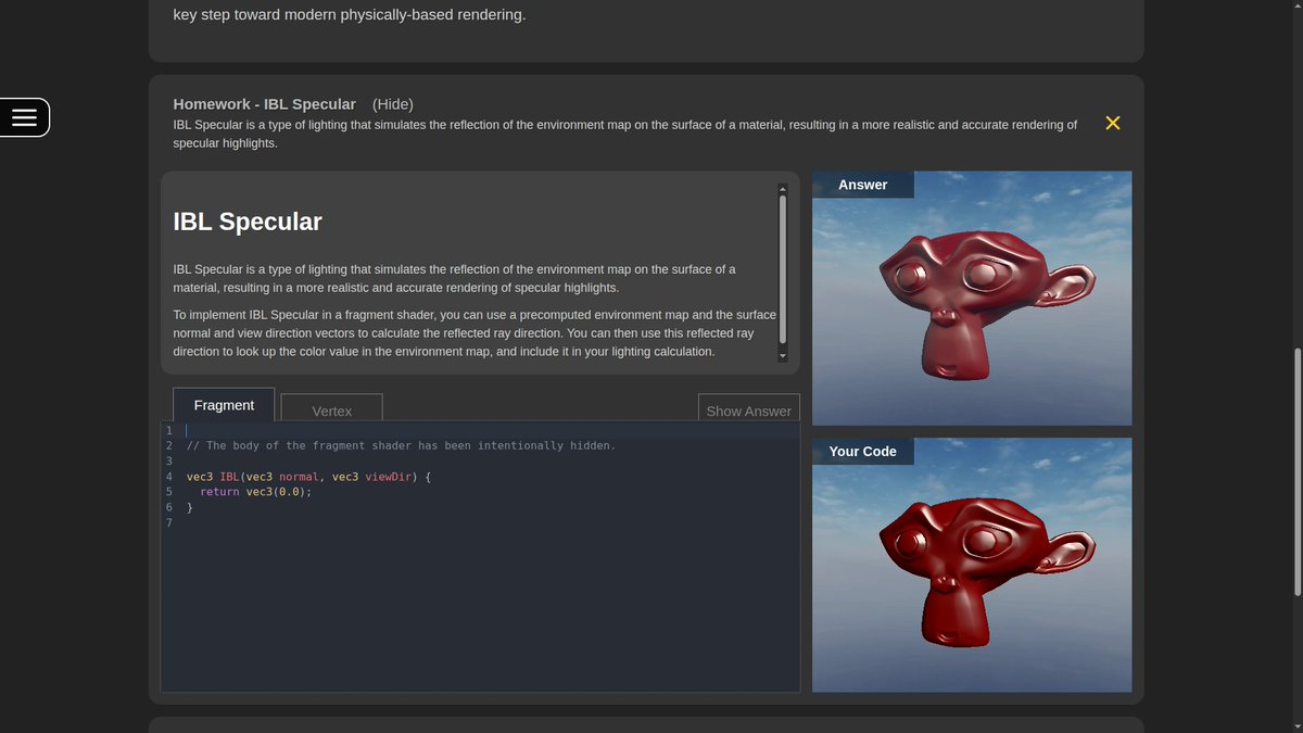 iced_coffee_dev's tweet image. 🔔 Site update: the new SimonDev site is already super functional and getting better every day.

Latest addition: integrated shader homework where you edit GLSL in-browser and match the target output. It’s a polished evolution of my 2023 GLSL site.

As a reminder, anyone who…