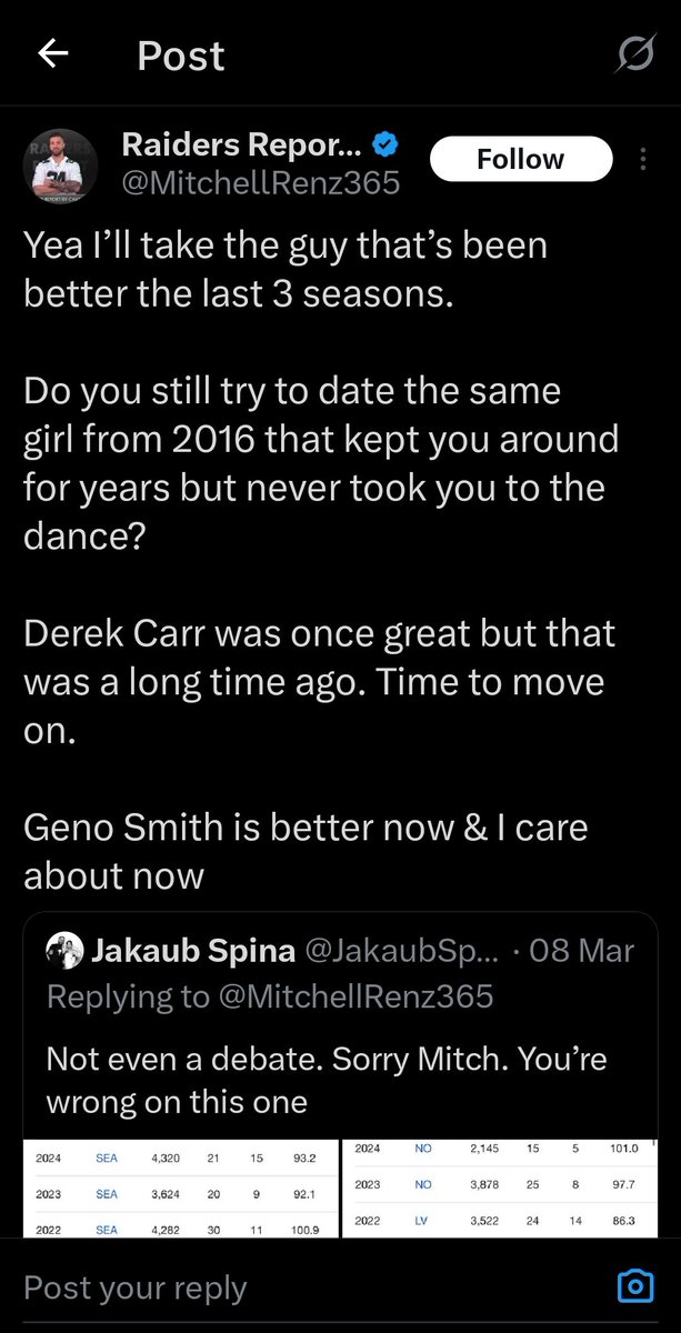 <a href="/MitchellRenz365/">Raiders Report Mitchell Renz</a> I am not sure but I definitely do not want your take on a QB.