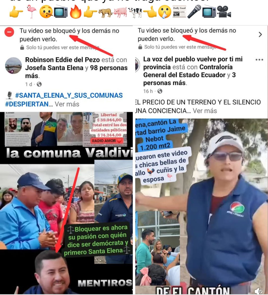 Bloquearon La Voz del Pueblo…
Porque cuando la verdad incomoda, los poderosos prefieren apagar el micrófono antes que limpiar la casa. 🎙️💸
#LibertadDeExpresión #LaLibertad #SantaElena