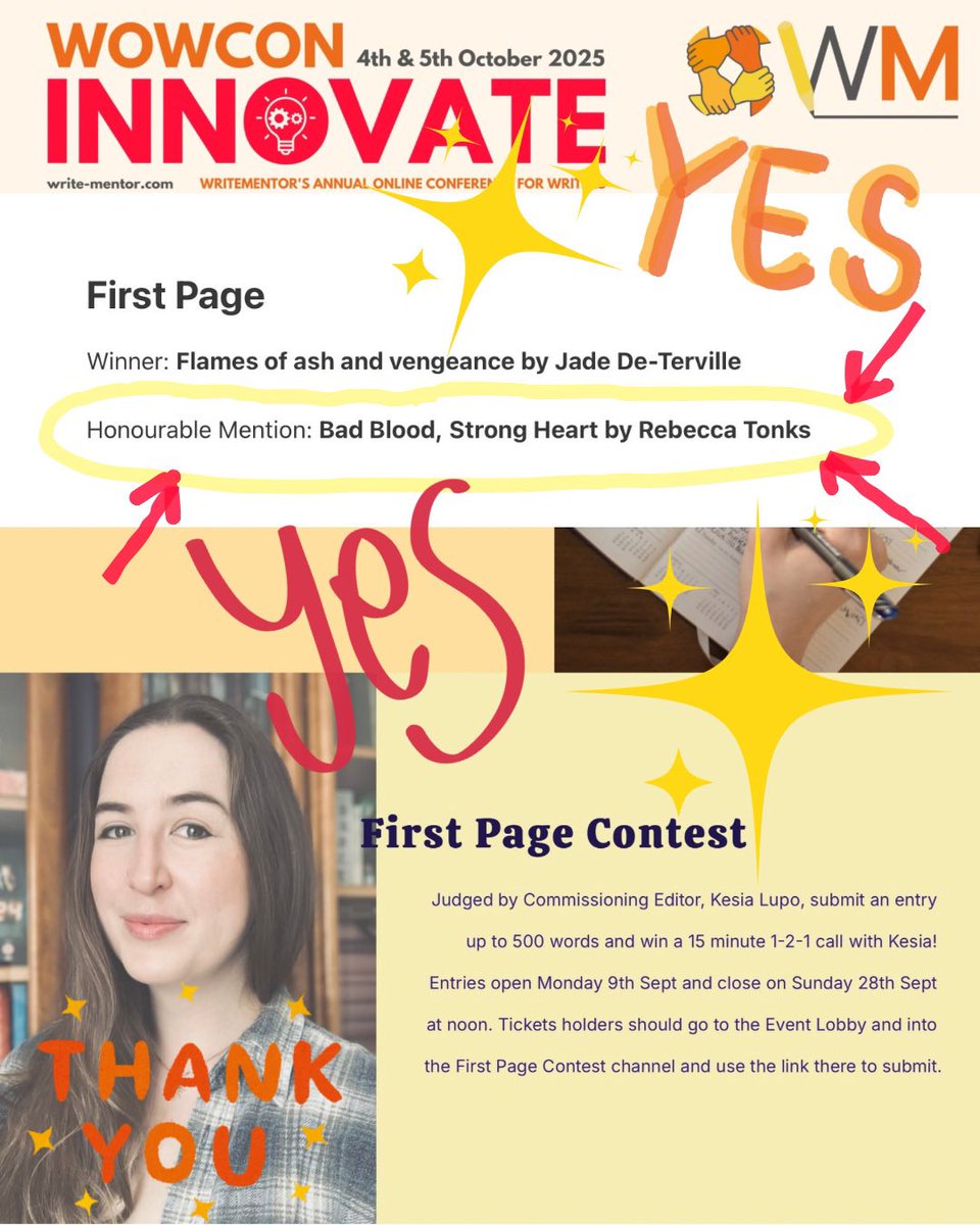 Honourable Mention for second place.
Thank you <a href="/writementor/">WriteMentor</a> for all you do for our creative community and for the opportunities your amazing efforts bring to writers.

Thank you @kesialupoauthor for taking the time to read my work.

#WritingCommunity