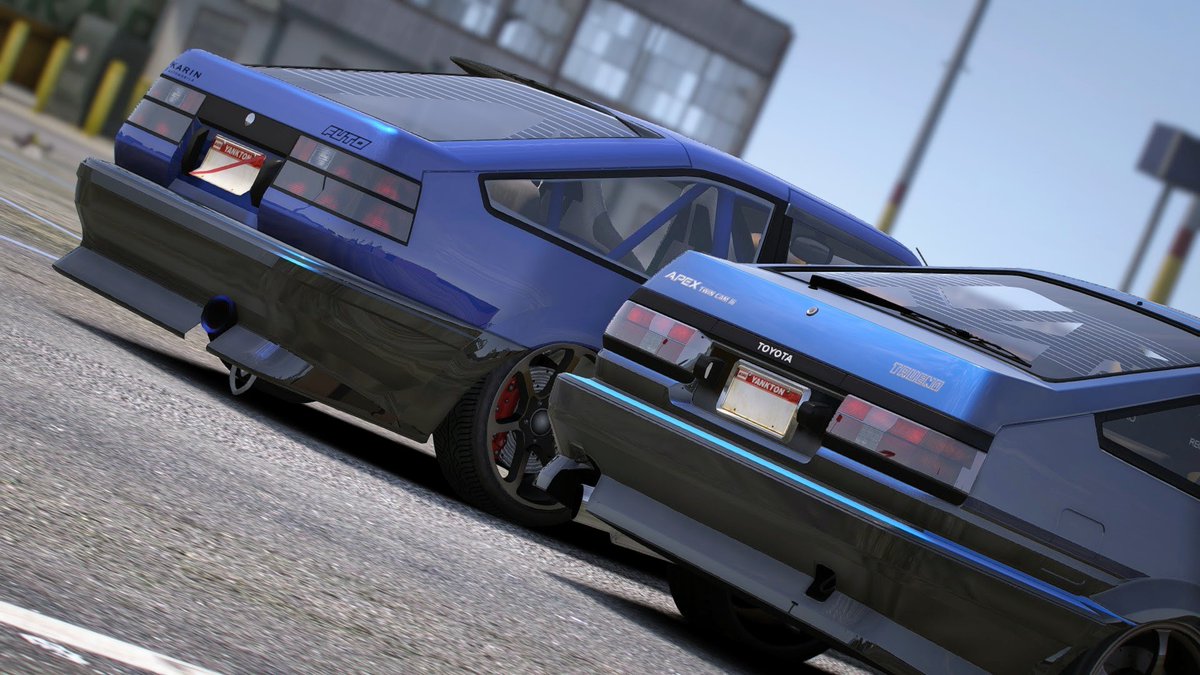 TKSSGY_1520's tweet photo. またちょいと久しぶりにPC版GTA5実車MOD😊
今回はAE86トレノとフトGTX😃
#GTA5
#GrandTheftAutoV
#GTA5MOD
#GrandTheftAutoVMOD
#TOYOTA
#AE86
#AE86GTAPEX
#AE86スプリンタートレノ
#FUTO
#FUTOGTX
#GamePhoto
#VirtualPhotography https://t.co/2pKUVvv0Pk