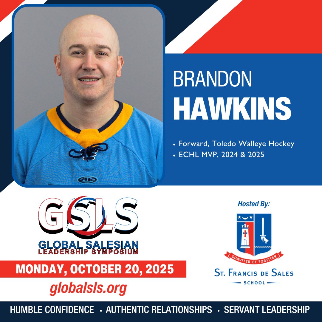 𝙂𝙎𝙇𝙎 𝘽𝙧𝙚𝙖𝙠𝙤𝙪𝙩 𝙎𝙥𝙚𝙖𝙠𝙚𝙧 - 𝘽𝙧𝙖𝙣𝙙𝙤𝙣 𝙃𝙖𝙬𝙠𝙞𝙣𝙨

Entering his fifth season with the Toledo Walleye, Brandon is a natural leader on and off the ice.

🏒3x ECHL All-Star
🏒2x league MVP

#GSLS25

<a href="/SFSKnights/">St. Francis de Sales School⚔️</a>