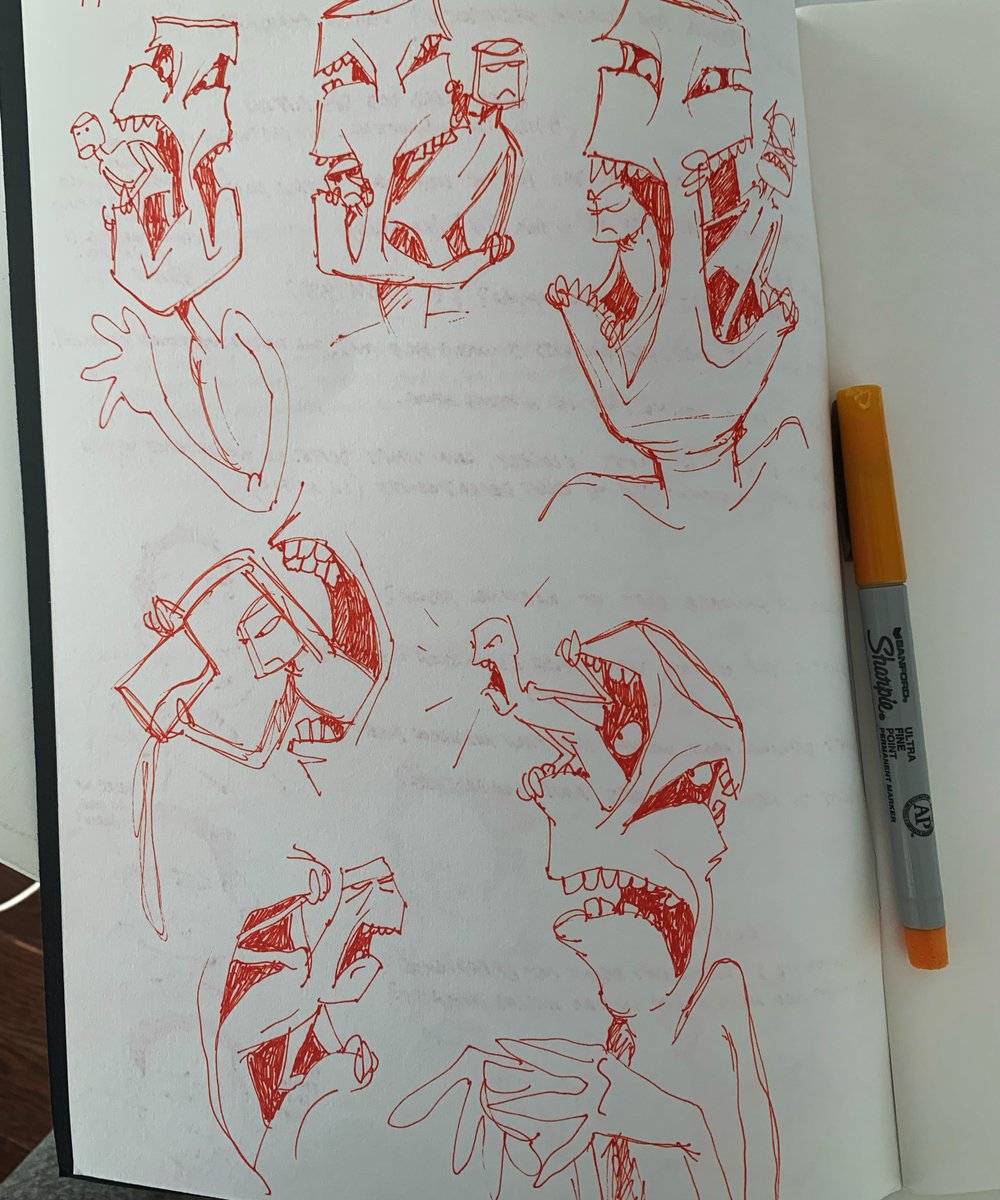 sketching is getting weird while I figure out story for new film..