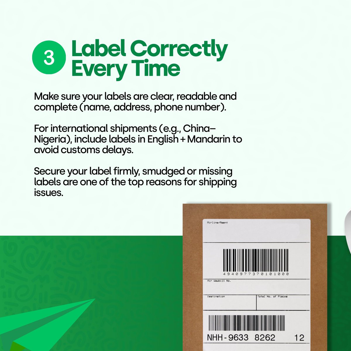 ThisisJaiye's tweet image. At ShipAfrica✈️, we believe every shipment should be transparent and cost-effective.

Check out these 3 quick tips to help you save on your next delivery.

Ship smarter. Ship confidently. ShipAfrica. 🌍

#ShipAfrica #Logistics #ShippingSolutions