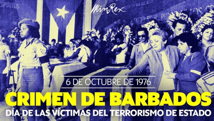 Hoy recordamos a las a las 73 víctimas del crimen de Barbados.
Honrarlas es no olvidar

#ContraElTerrorismo#CADECA
#CuentaConmigo