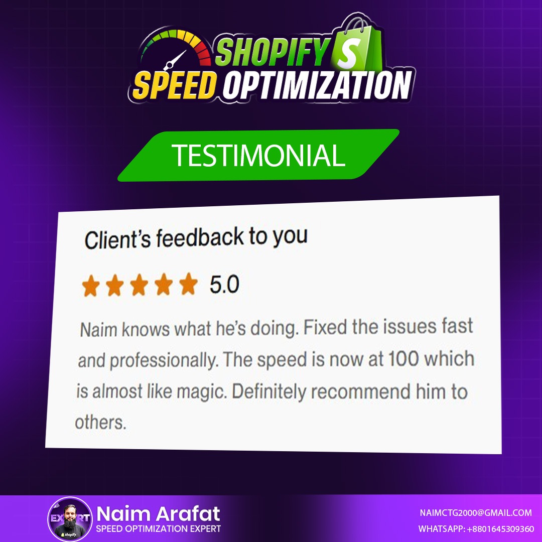 NaimArafat1's tweet photo. ⭐ “5-star Shopify Speed Optimization, trusted by happy clients worldwide.”📷

 #shopify #shopifypagespeed #shopifystorespeed #storespeed https://t.co/4lREaE0S10