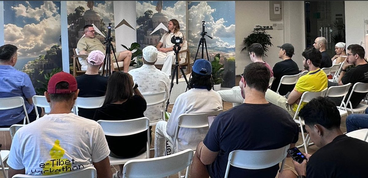 Recorded 16 podcasts with live audiences this weekend. 

Featuring: <a href="/davemcclure/">Dave McClure</a> <a href="/bradfordcross/">bradford cross</a>  <a href="/timourxyz/">timour kosters</a>  <a href="/farhaj/"></a> <a href="/lifeoftheshat/">Akshat</a> <a href="/vikbharati/">Vikram Bharati</a> @artfinch <a href="/carvas/"></a> <a href="/JedlickaVit/">Vit Jedlicka</a> <a href="/0xisla/">1sla.eth 🏝️</a> <a href="/1akob/">Jakob</a> <a href="/noma_collective/">Daniel Thompson</a> <a href="/_Lonis_/">Lonis</a> <a href="/NiklasAnzinger/">Niklas Anzinger 📍 Infinita</a> <a href="/peerbase_/">Jean Hansen</a> and <a href="/patrissimo/">Patri Friedman 🌆</a>. 

There are a