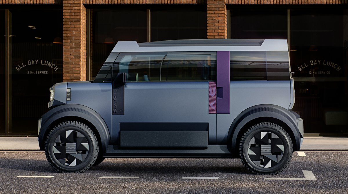 carwowuk's tweet photo. REVEALED: Dacia Hipster! 

🔥 Meet Dacia's vision for a city car of the future!
🔥 Stripped-back interior with room for a family of four!
🔥 Only 800kg, 3m long & 1.55m wide!
🔥 Up to 100 miles of range likely!
🔥 Approx. £10,000 price tag expected!

If this is the future of city cars, we're totally here for it!  

What are your thoughts on this all-new Dacia concept? 🤔