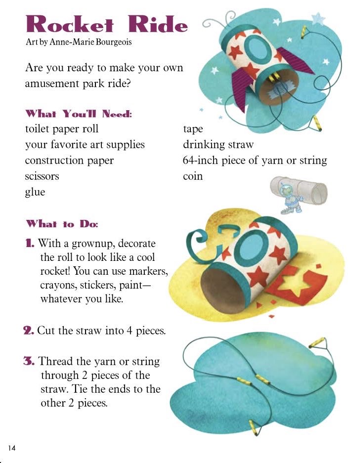 CricketMediaInc's tweet image. #MakeItMonday! 🚀 In honor of National Space Week, create a zooming mini-rocket with this activity from LADYBUG Magazine!